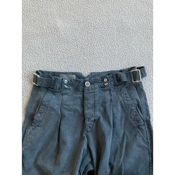 Anthropologie Pants 27P Crop Button Fly Gray Straight Leg Pleated Retro 80s 27 - Picture 8 of 16